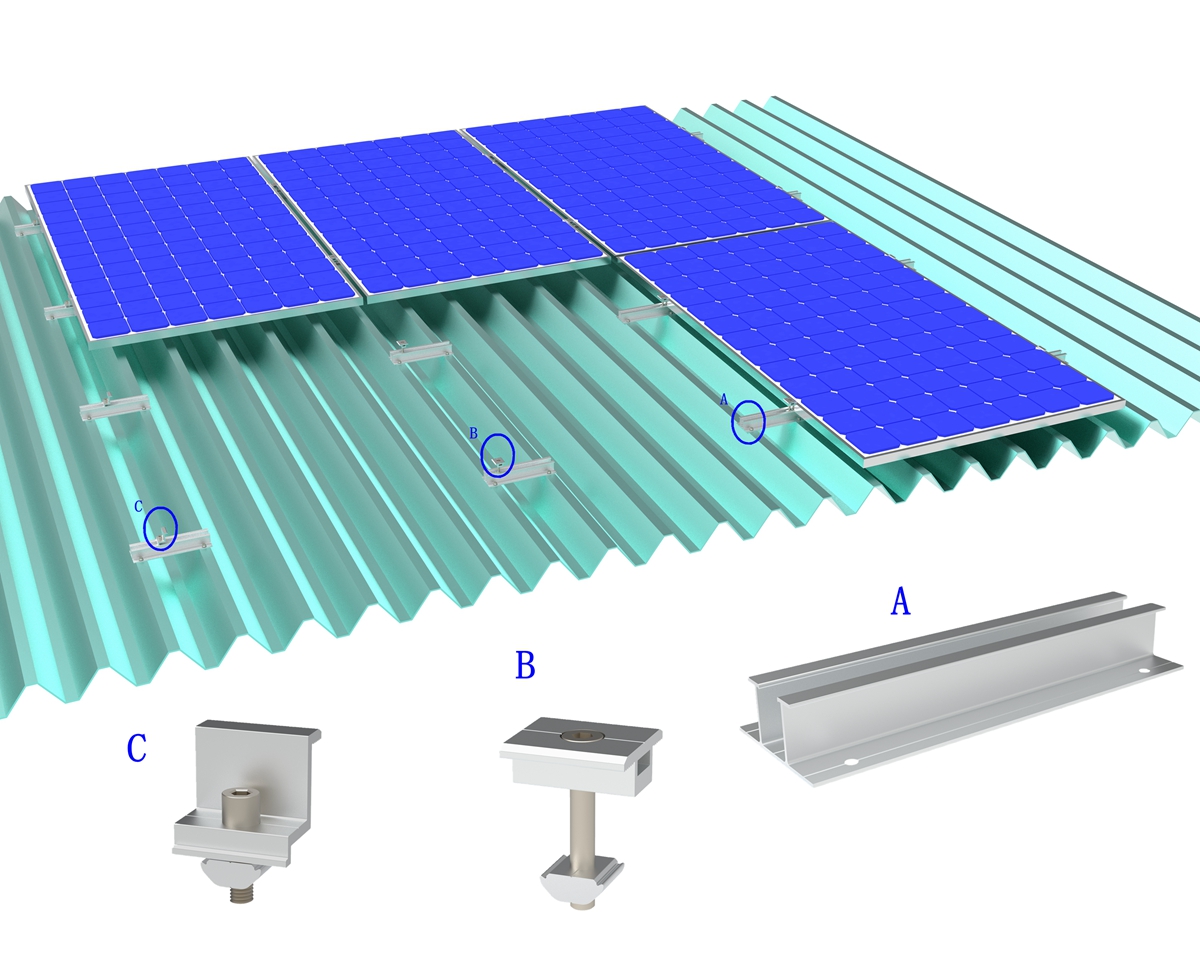 रेललेस छत सौर माउंटिंग प्रणाली